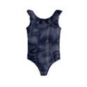 Dark Plum and Black Abstract Art Swirls Kids  Frill Swimsuit View1