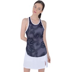 Dark Plum And Black Abstract Art Swirls Racer Back Mesh Tank Top by SpinnyChairDesigns