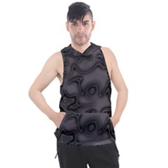 Dark Plum And Black Abstract Art Swirls Men s Sleeveless Hoodie by SpinnyChairDesigns