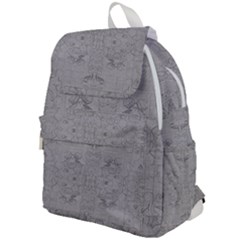 Silver Grey Decorative Floral Pattern Top Flap Backpack by SpinnyChairDesigns