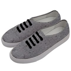 Silver Grey Decorative Floral Pattern Men s Classic Low Top Sneakers by SpinnyChairDesigns