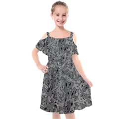 Comic Book Camouflage Kids  Cut Out Shoulders Chiffon Dress by SpinnyChairDesigns