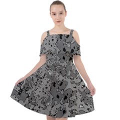 Comic Book Camouflage Cut Out Shoulders Chiffon Dress by SpinnyChairDesigns