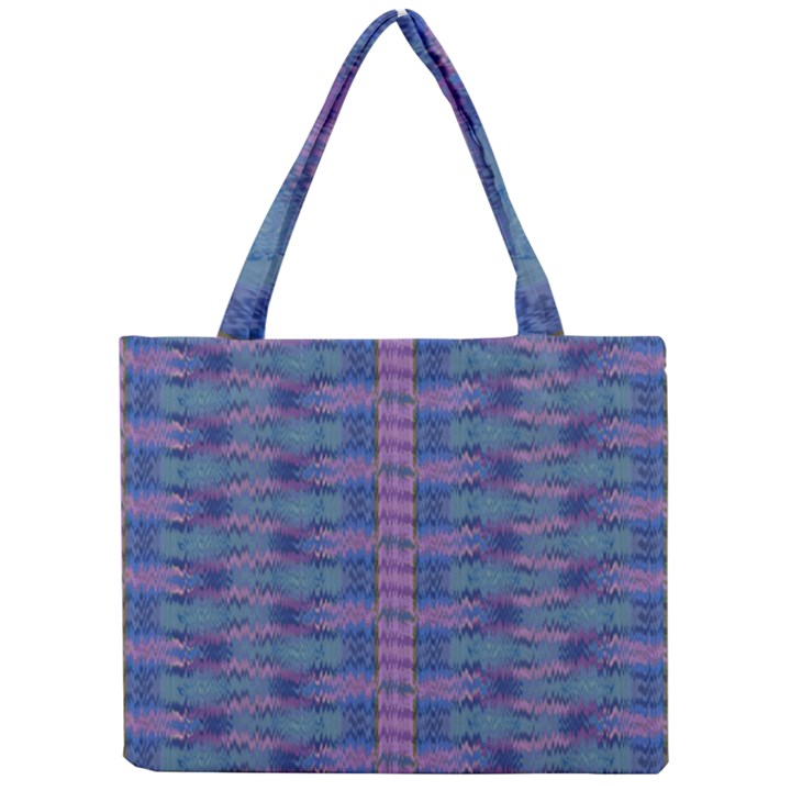 Purple Blue Ikat Stripes Mini Tote Bag