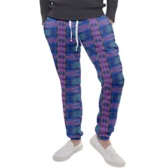 Purple Blue Ikat Stripes Men s Jogger Sweatpants by SpinnyChairDesigns