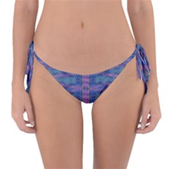 Purple Blue Ikat Stripes Reversible Bikini Bottom by SpinnyChairDesigns