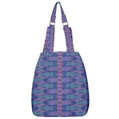 Purple Blue Ikat Stripes Center Zip Backpack by SpinnyChairDesigns