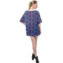 Purple Blue Ikat Stripes Oversized Chiffon Top View2