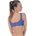 Purple Blue Ikat Stripes Ring Detail Bikini Top View2