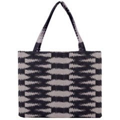 Black And White Zebra Ikat Stripes Mini Tote Bag by SpinnyChairDesigns