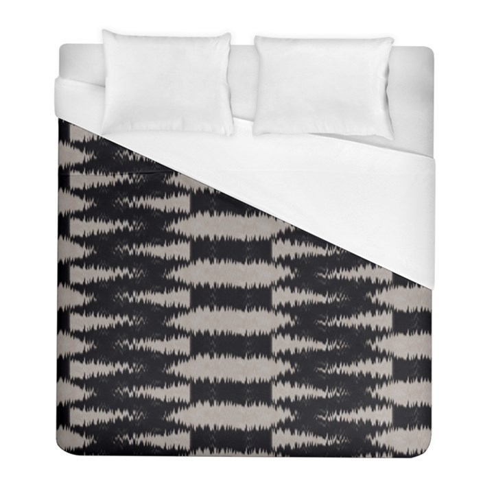 Black and White Zebra Ikat Stripes Duvet Cover (Full/ Double Size)