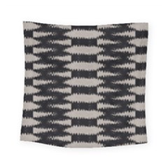 Black And White Zebra Ikat Stripes Square Tapestry (small) by SpinnyChairDesigns