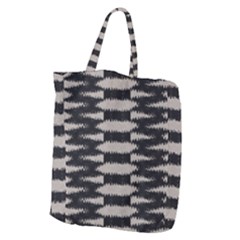 Black And White Zebra Ikat Stripes Giant Grocery Tote by SpinnyChairDesigns