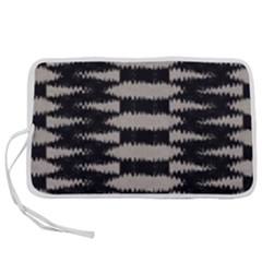 Black And White Zebra Ikat Stripes Pen Storage Case (l) by SpinnyChairDesigns