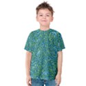 Abstract Blue Green Jungle Paisley Kids  Cotton Tee View1