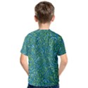 Abstract Blue Green Jungle Paisley Kids  Cotton Tee View2