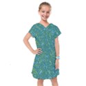 Abstract Blue Green Jungle Paisley Kids  Drop Waist Dress View1