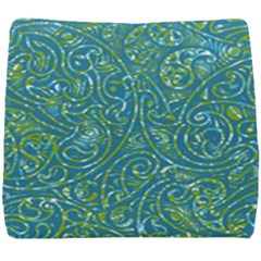 Abstract Blue Green Jungle Paisley Seat Cushion by SpinnyChairDesigns