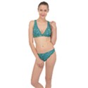 Abstract Blue Green Jungle Paisley Classic Banded Bikini Set  View1