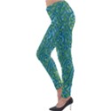 Abstract Blue Green Jungle Paisley Lightweight Velour Leggings View3