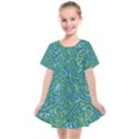 Abstract Blue Green Jungle Paisley Kids  Smock Dress View1