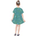 Abstract Blue Green Jungle Paisley Kids  Smock Dress View2