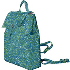 Abstract Blue Green Jungle Paisley Buckle Everyday Backpack by SpinnyChairDesigns