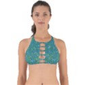 Abstract Blue Green Jungle Paisley Perfectly Cut Out Bikini Top View1