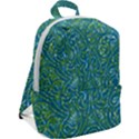 Abstract Blue Green Jungle Paisley Zip Up Backpack View2