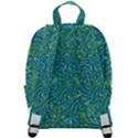 Abstract Blue Green Jungle Paisley Zip Up Backpack View3