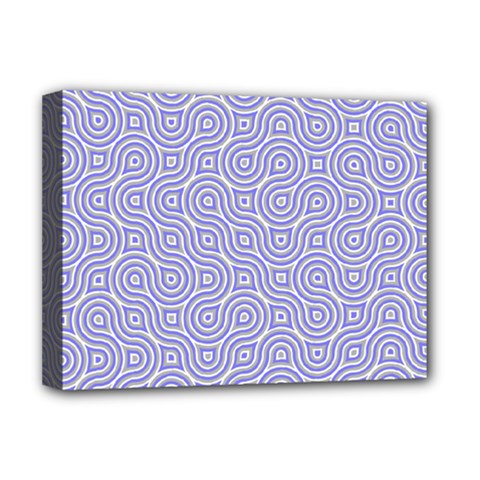 Royal Purple Grey And White Truchet Pattern Deluxe Canvas 16  X 12  (stretched)  by SpinnyChairDesigns