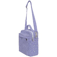 Royal Purple Grey And White Truchet Pattern Crossbody Day Bag by SpinnyChairDesigns