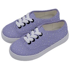 Royal Purple Grey And White Truchet Pattern Kids  Classic Low Top Sneakers by SpinnyChairDesigns