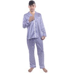 Royal Purple Grey And White Truchet Pattern Men s Long Sleeve Satin Pyjamas Set by SpinnyChairDesigns