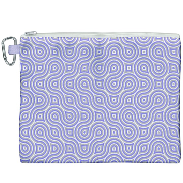 Royal Purple Grey and White Truchet Pattern Canvas Cosmetic Bag (XXXL)