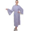 Royal Purple Grey and White Truchet Pattern Maxi Velour Kimono View1