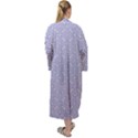 Royal Purple Grey and White Truchet Pattern Maxi Velour Kimono View2