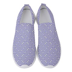 Royal Purple Grey And White Truchet Pattern Women s Slip On Sneakers by SpinnyChairDesigns