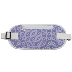 Royal Purple Grey And White Truchet Pattern Rounded Waist Pouch by SpinnyChairDesigns