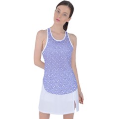 Royal Purple Grey And White Truchet Pattern Racer Back Mesh Tank Top by SpinnyChairDesigns