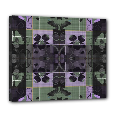 Chive Purple Black Abstract Art Pattern Deluxe Canvas 24  X 20  (stretched) by SpinnyChairDesigns