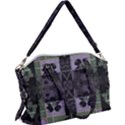 Chive Purple Black Abstract Art Pattern Canvas Crossbody Bag View1