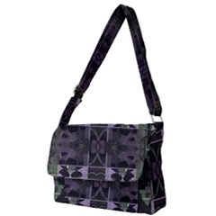 Chive Purple Black Abstract Art Pattern Full Print Messenger Bag (s) by SpinnyChairDesigns