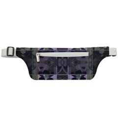 Chive Purple Black Abstract Art Pattern Active Waist Bag by SpinnyChairDesigns