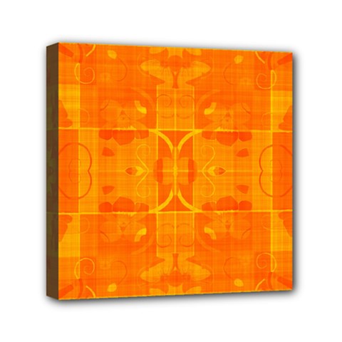 Orange Peel Abstract Batik Pattern Mini Canvas 6  X 6  (stretched) by SpinnyChairDesigns