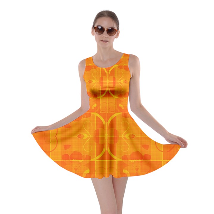 Orange Peel Abstract Batik Pattern Skater Dress