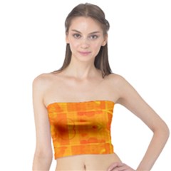 Orange Peel Abstract Batik Pattern Tube Top by SpinnyChairDesigns