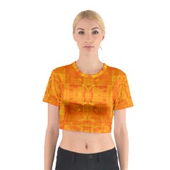 Orange Peel Abstract Batik Pattern Cotton Crop Top by SpinnyChairDesigns