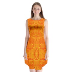 Orange Peel Abstract Batik Pattern Sleeveless Chiffon Dress   by SpinnyChairDesigns