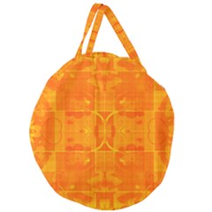 Orange Peel Abstract Batik Pattern Giant Round Zipper Tote by SpinnyChairDesigns